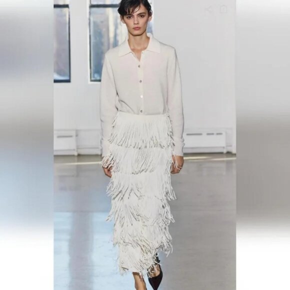 ZARA FRINGED PENCIL SKIRT ZW COLLECTION - Picture 2 of 8